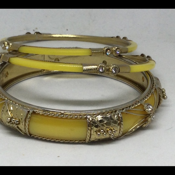 Vintage Indian Wedding Bangle Bracelets Rhinestones Gold Tone Framed Lot - Picture 3 of 11